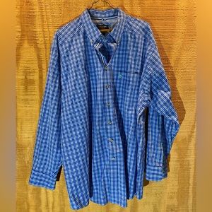 Ariat Men’s Pro Series Long Sleeve Shirt. Size XXL. Color Blue/White.
